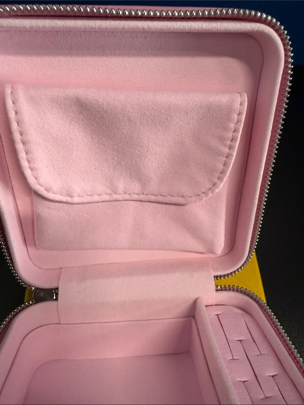 Swarovski Pink Faux-Leather Jewelry Case with Logo Charm